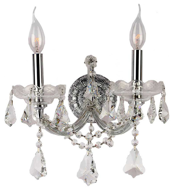 Odin Wall Sconce, 2-Light, Clear Crystal, 12