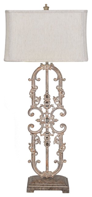 Crestview Madison Table Lamp With Antique White Iron Finish CVAER1194