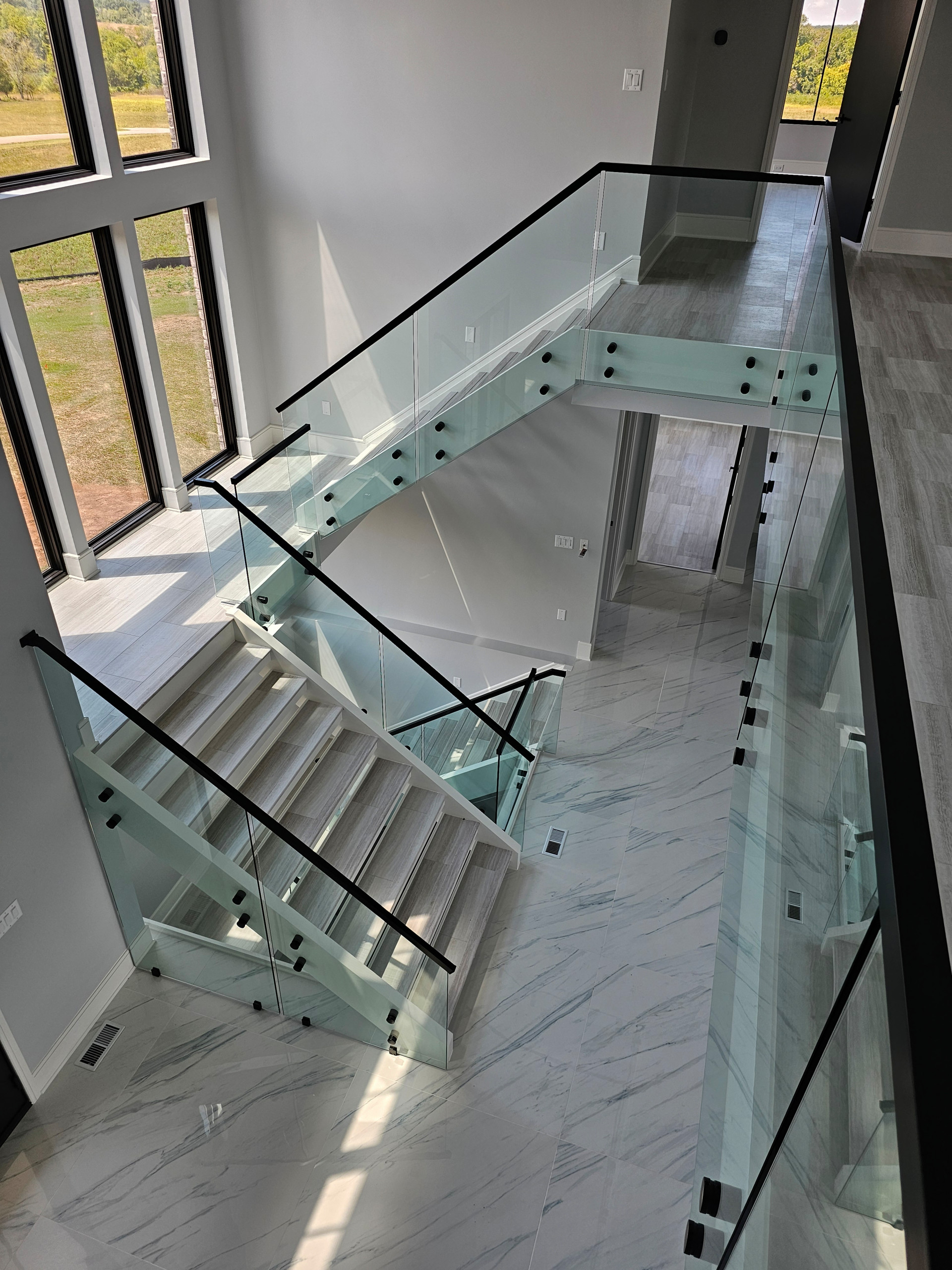 125_Modern Open Rise Stair with Glass Balustrade, Aldie, VA 20105