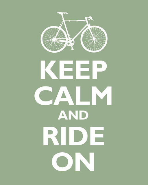 Keep Calm and Ride On, archival print (pale green)
