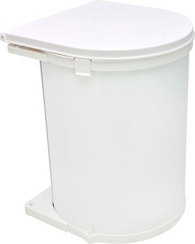Trash Can Side Mounted 32 Quart Pivot Out Steel White Trash Can Side Mounted 32 Quart Pivot Out Steel White