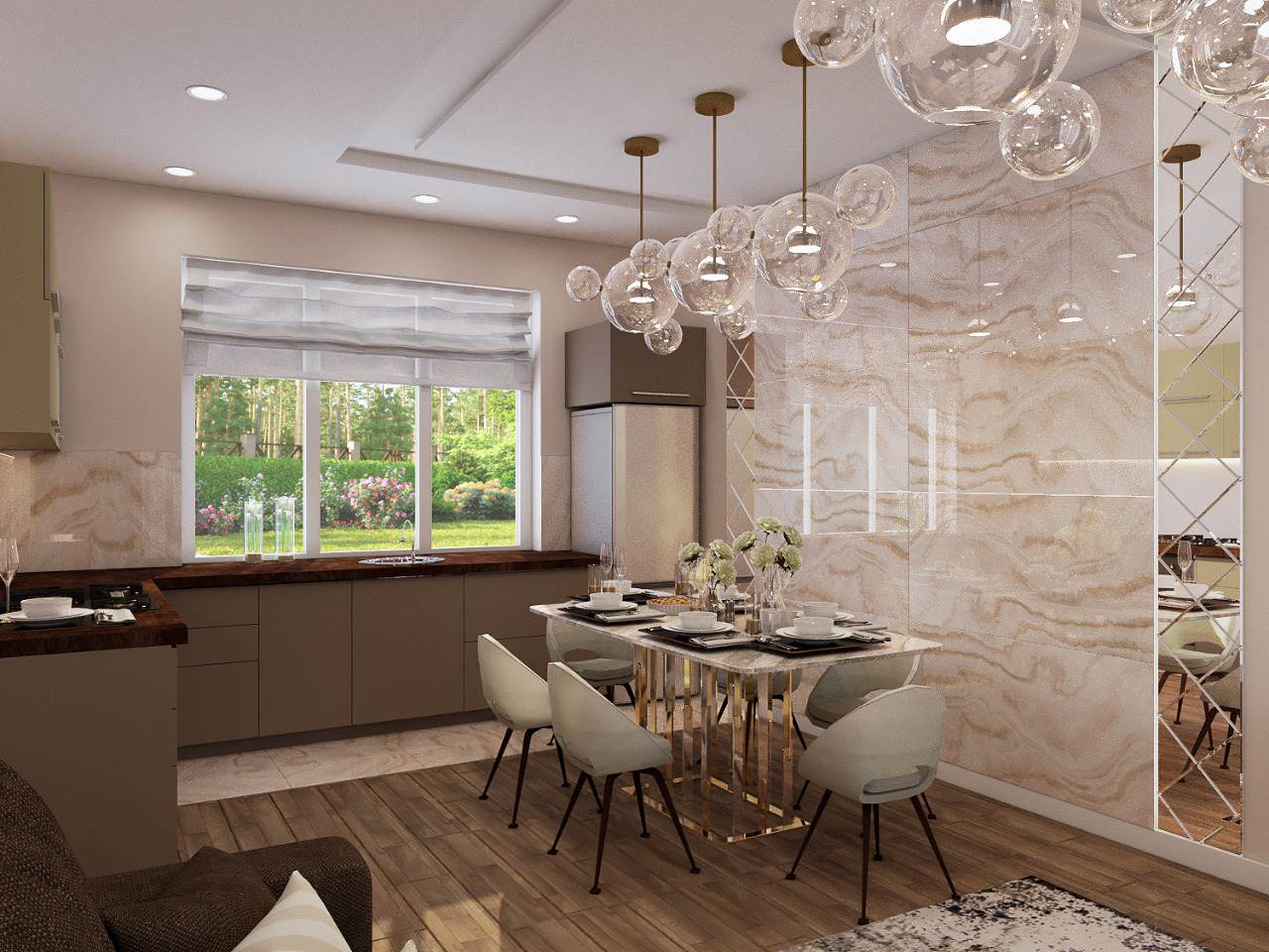 Кухня-гостиная, обеденная зона