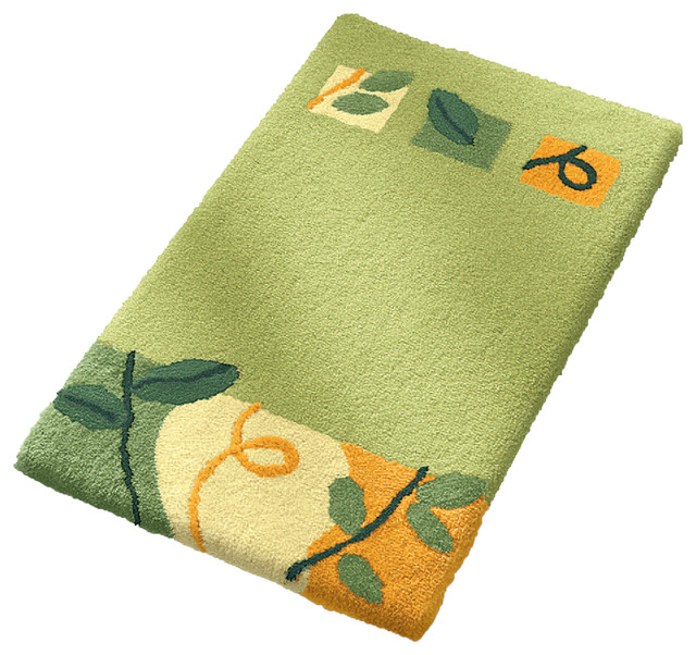 Palm Green Bathroom Rug Sophisticated Leaf and Vine Design ...