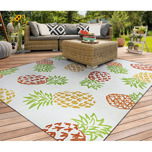 Couristan 61660117080110T 8'x11' Pineapples Contemporary Area Rug, 8