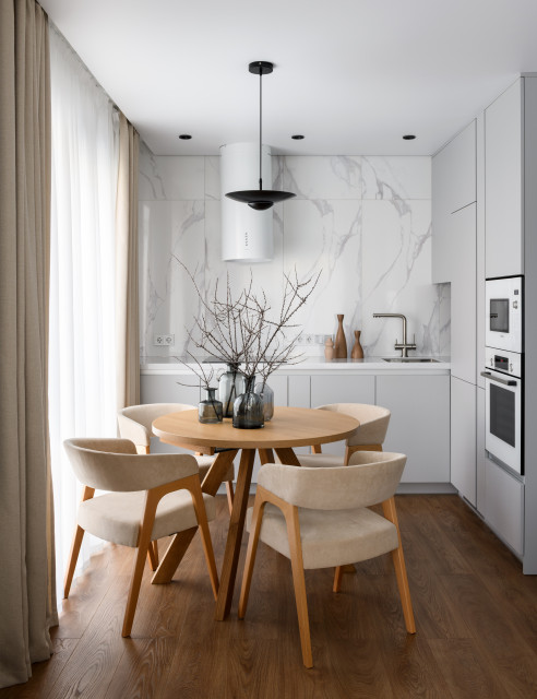 Светлая квартира для семьи с двумя детьми contemporary-kitchen