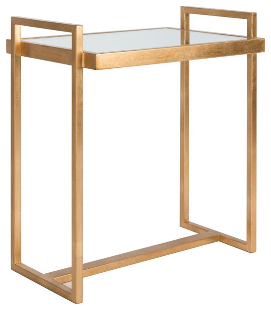 Lola Mirror Top Gold Accent Table Contemporary Side Tables And End
