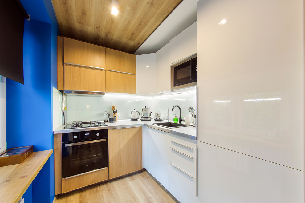 Photo of a small contemporary kitchen in Saint Petersburg.