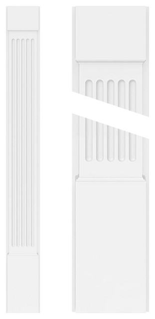 8"W x 82"H Fluted PVC Pilaster w/Standard Capital & Base (Pair)