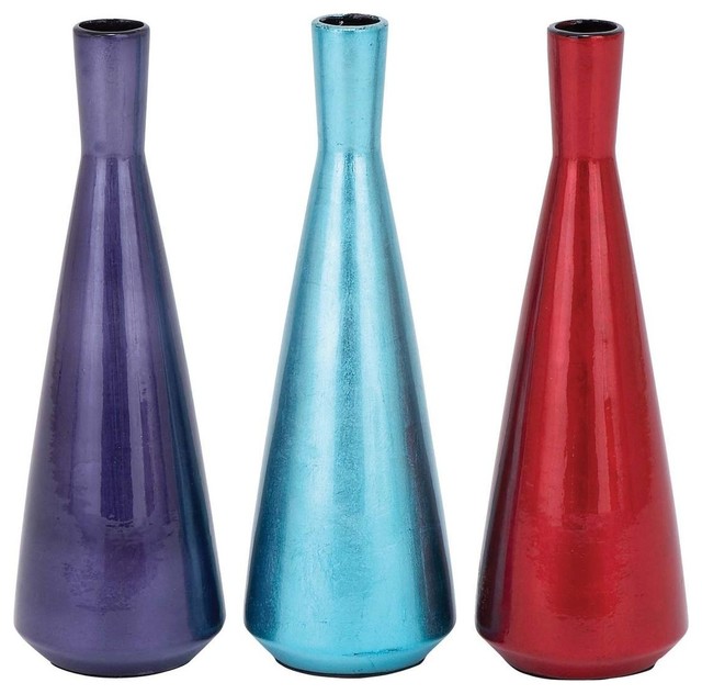 Ceramic Seamlessly Molded Assorted Vase - Set of 3