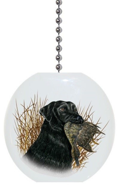 Retriever Dog With Duck Ceiling Fan Pull