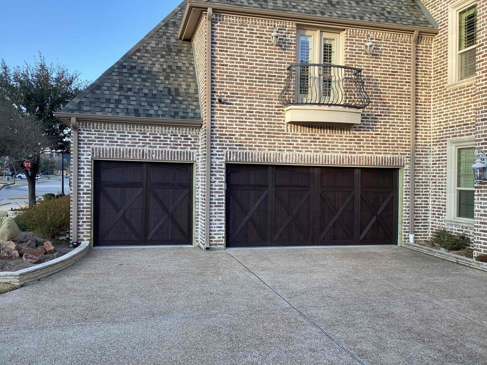 Walnut Shoreline Overlay Garage Door Traditional Garage Dallas