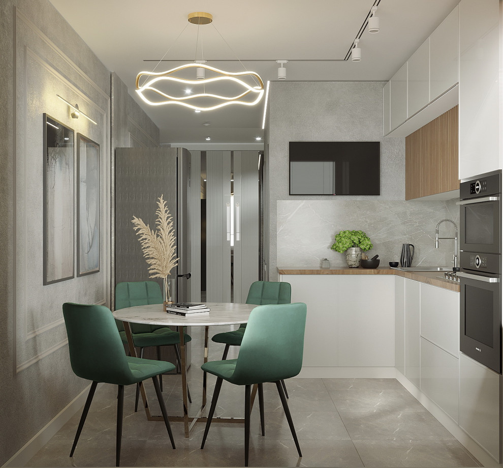 Серый-зеленый оазис: гармония контрастов