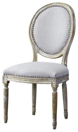 Baxton Studio Clairette Wood Traditional French Accent Chair, Round