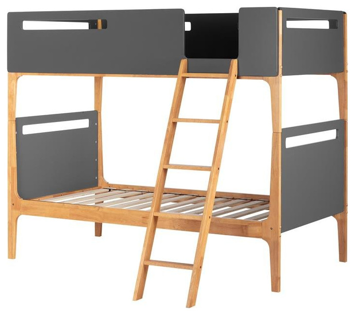 Bebble Modern Bunk BedsCharcoal GraySouth Shore Transitional Bunk