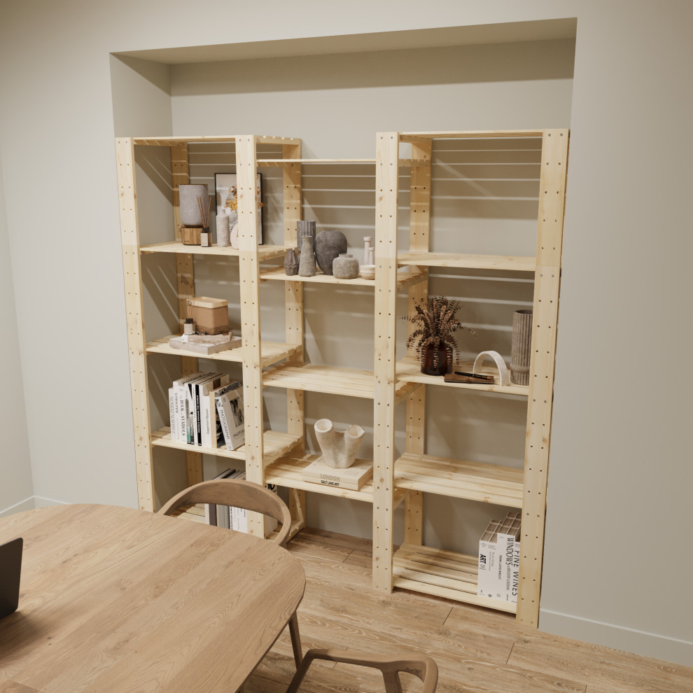 Стеллаж деревянный БОР 2 / Стеллажная система в