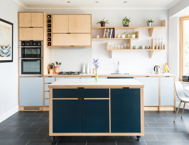 Striking And Simple Birch Plywood Kitchen In Edinburgh Modern