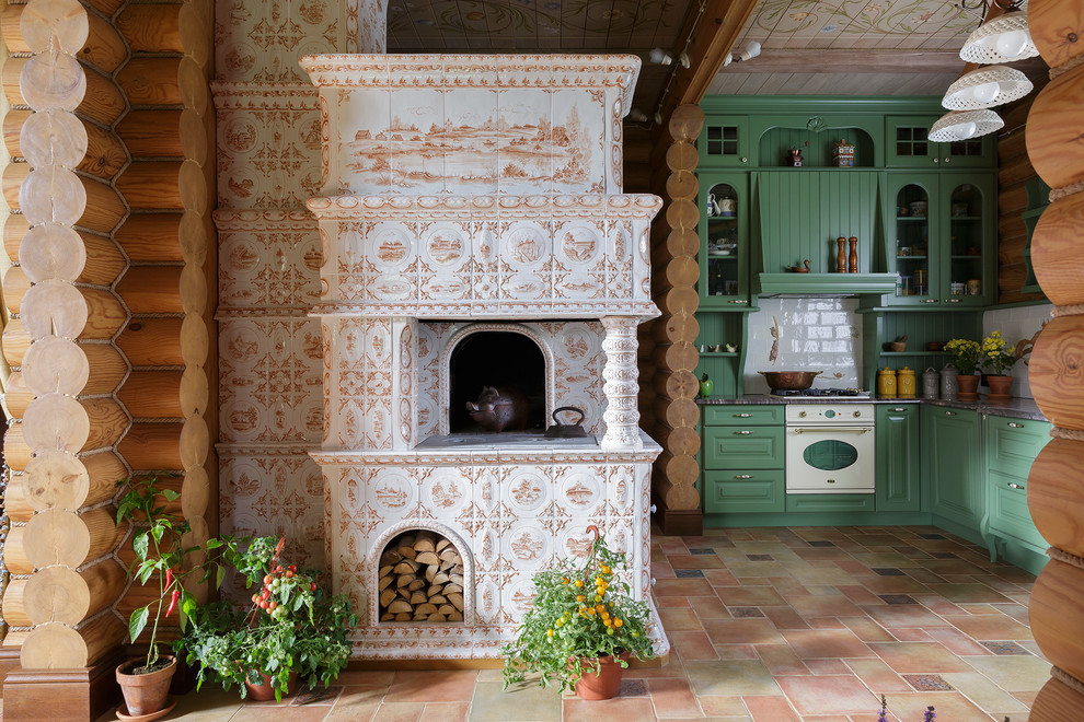 Photo of a country kitchen in Moscow.