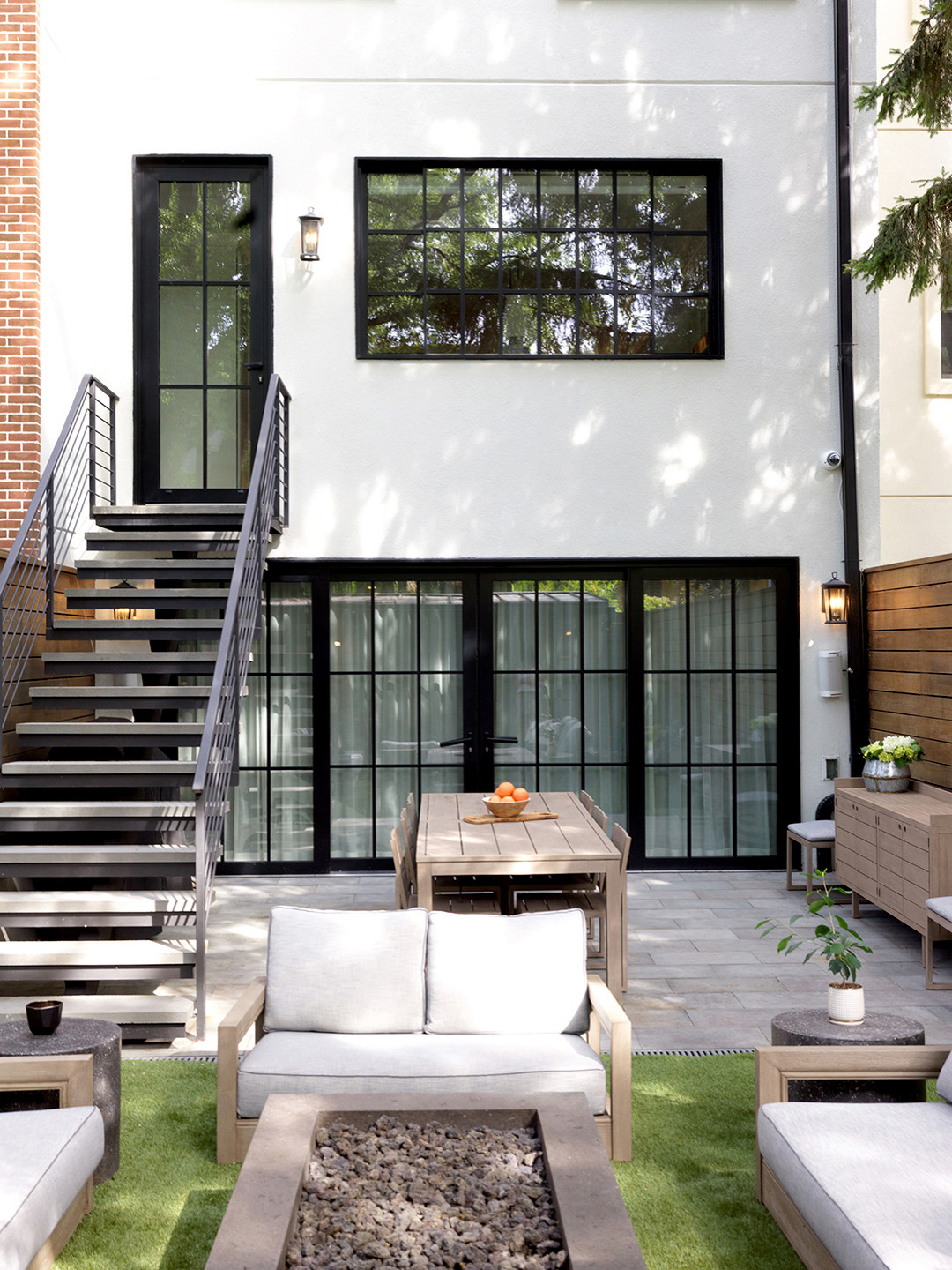 After: Rear facade, dining area