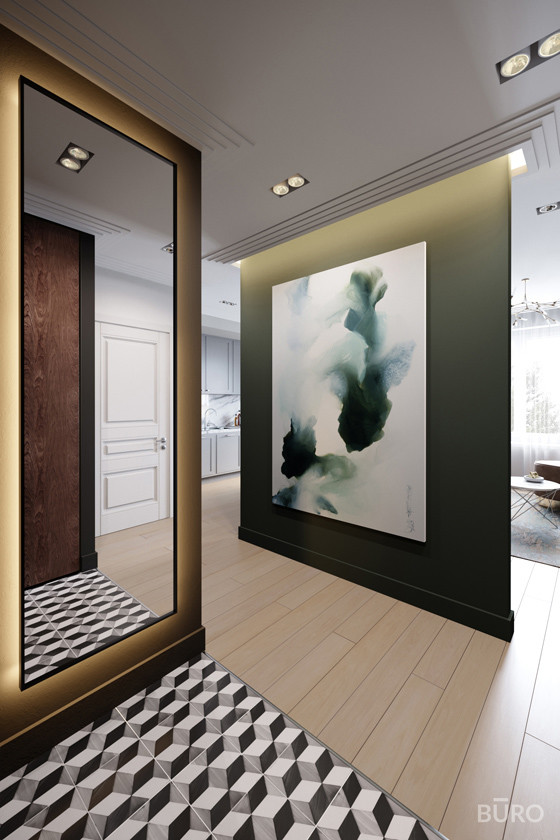 Контрастный интерьер квартиры 58 м²