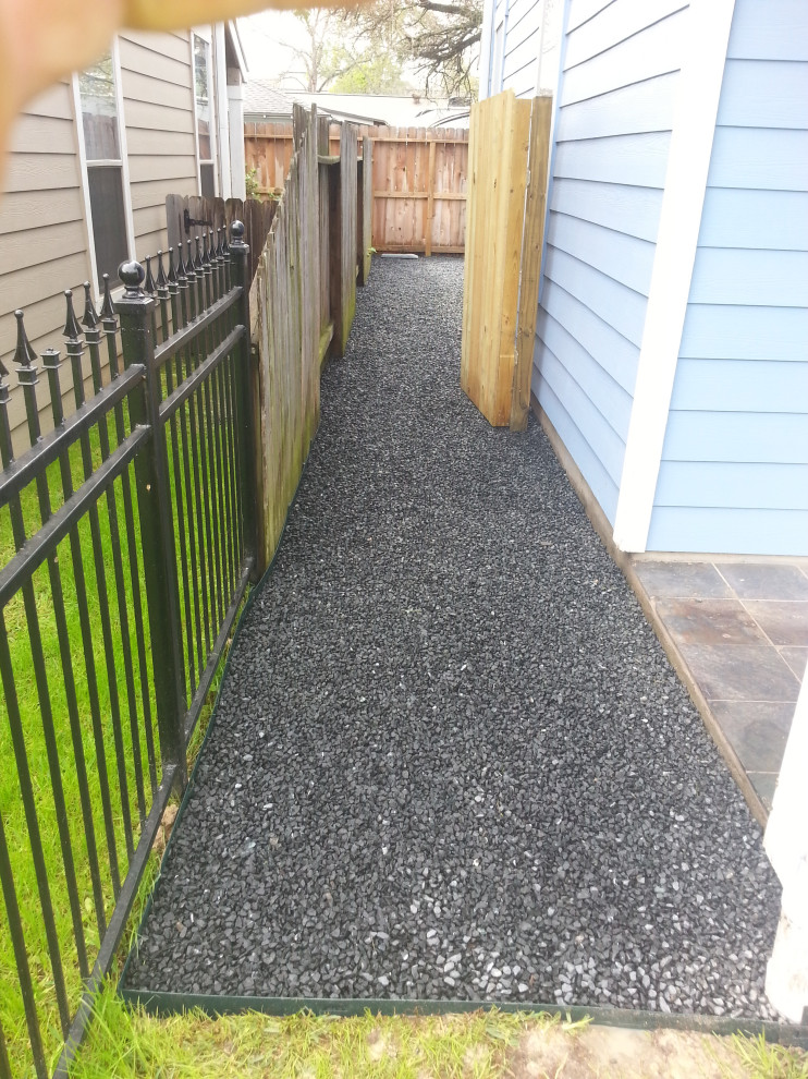 Black Stone and Rock Walkway Porch