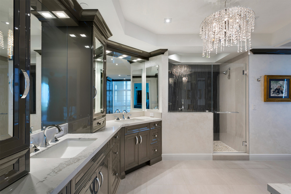 Inspiration for a transitional bathroom remodel in Miami