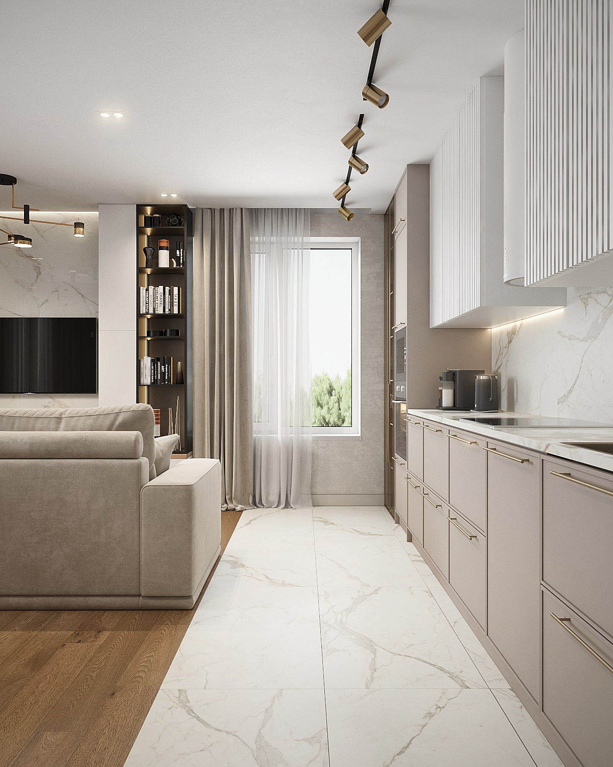 Элегантная современная трехкомнатная квартира