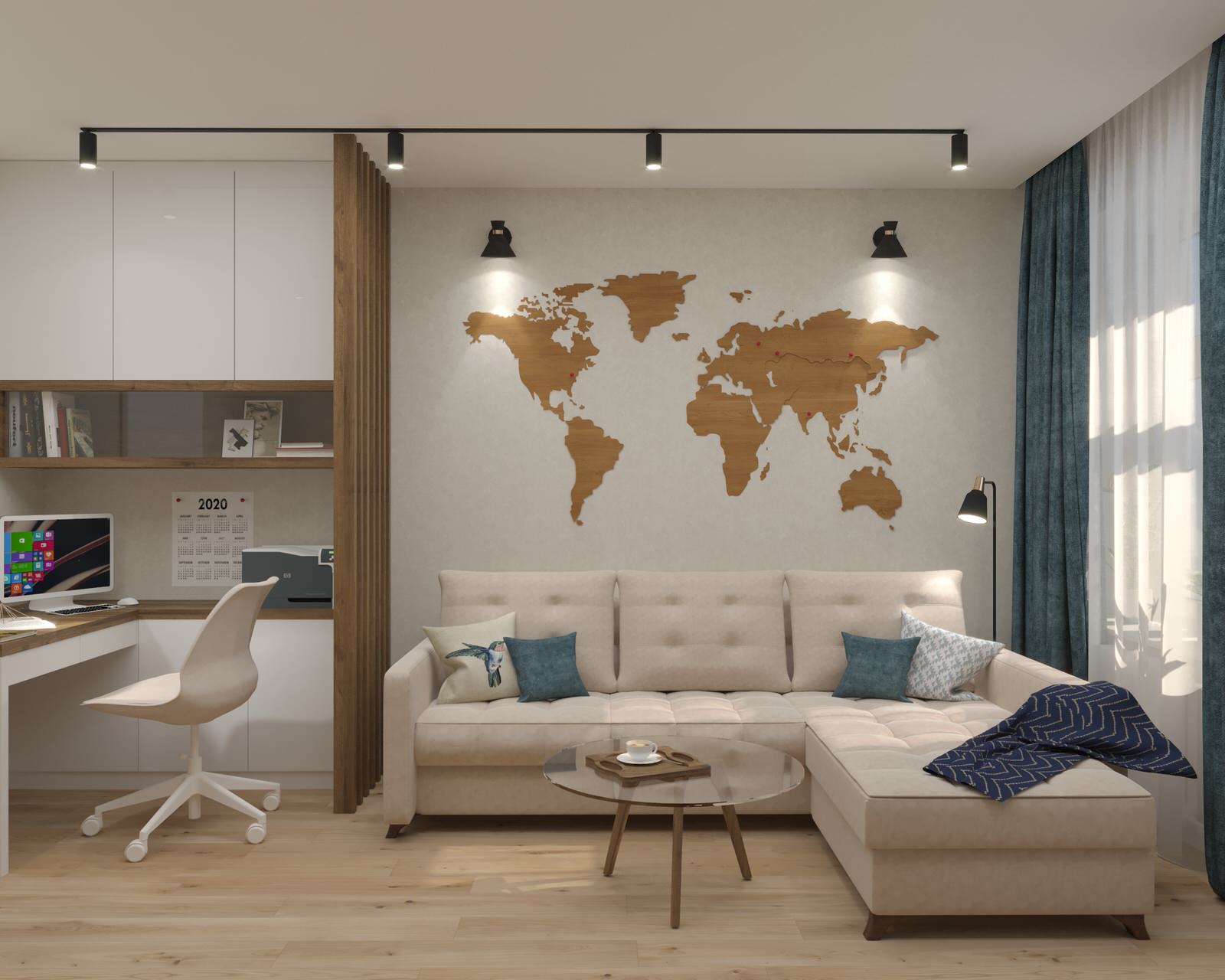 Дизайн проект двухкомнатной квартиры 67,3 кв.м.(старый фонд)