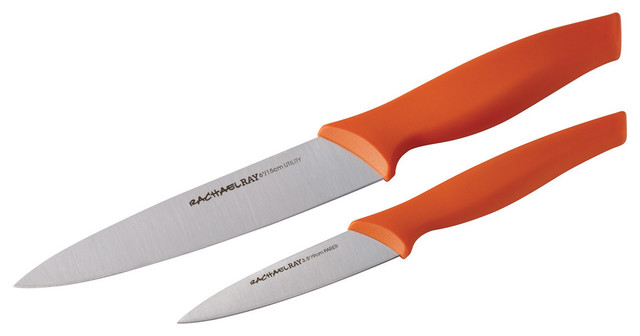 Cutlery 2 Piece Stainless Fruit And Vegetable Knife Set Orange Cutlery 2 Piece Stainless Fruit And Vegetable Knife Set Orange