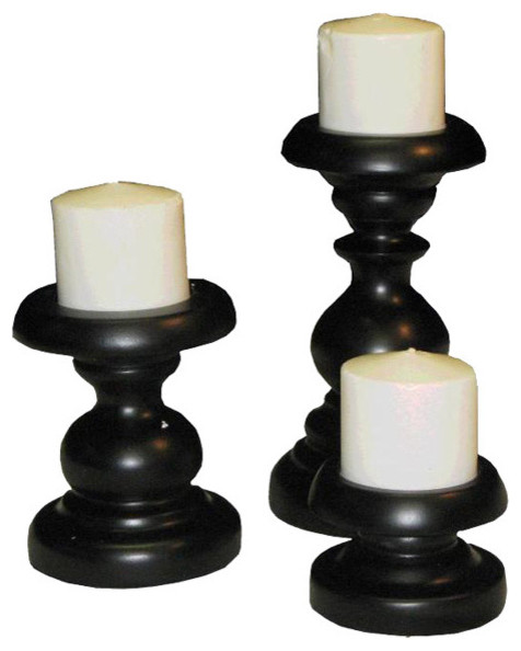 Dark Espresso 3-piece Candle Holder Set (Set of 3)