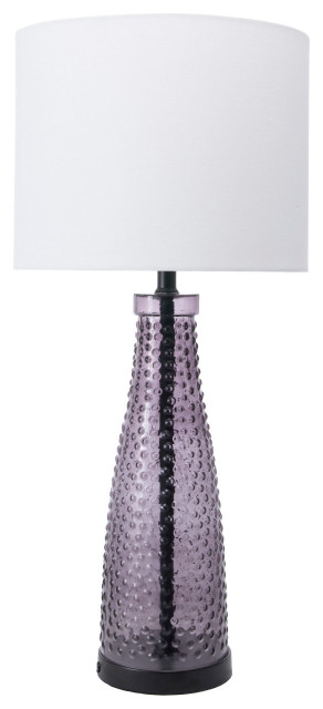 29 Raelene Glass Linen Shade Table, Florence Flask Table Lamp
