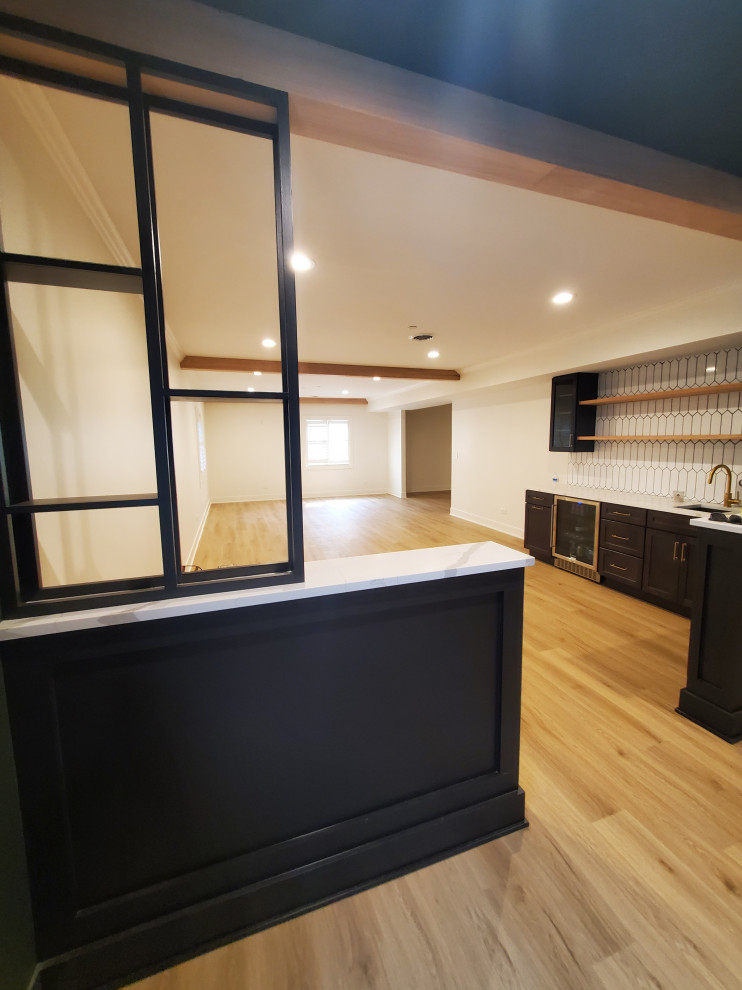 B&D Basement Buildout Transitional Basement Chicago by Top