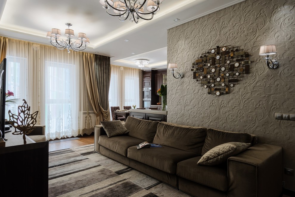 Дизайн кухни совмещенная с гостинной