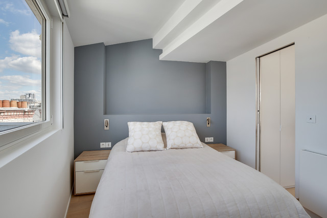 Réaménagement d'un appartement et création rooftop - Contemporain - Chambre  - Paris - par RM Architecte | Houzz
