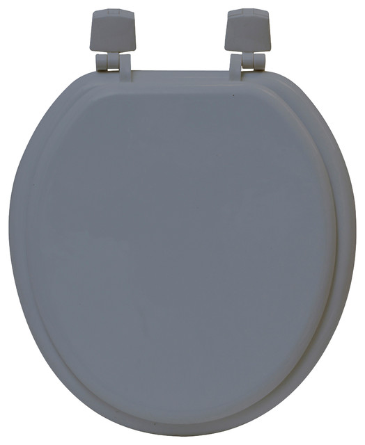 Round Molded Wood Toilet Seat Solid Color Contemporary Toilet Seats