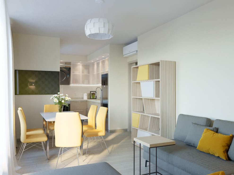 Подмосковная квартира наполненная солнечным, почти южным теплом