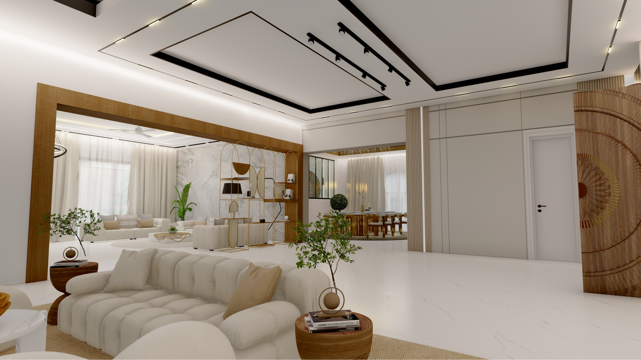 Contemporary Living Room with Soft Colours in Berkhamsted