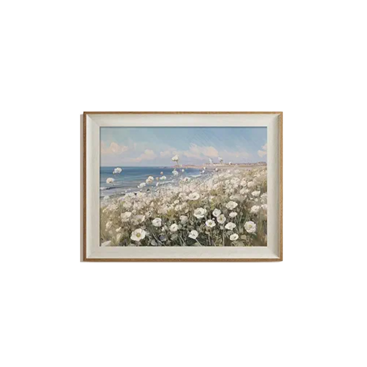 Retailer: Amazon | ARPEOTCY Framed Canvas Wall Art, 12x16 Inch Wildflower Coastal Landscape Print