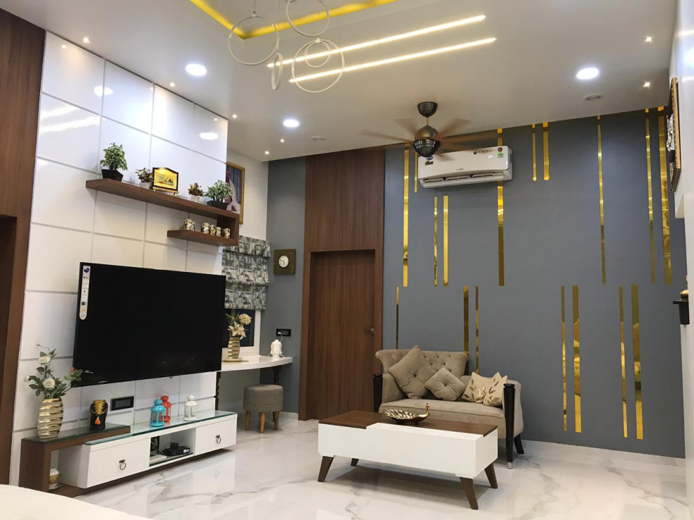 Contemporary bedroom in Pune.