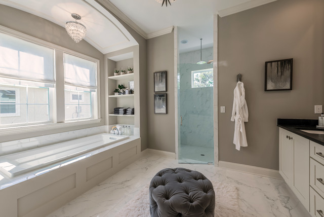 The Hampton Model Home Master Bathroom transitional-bathroom