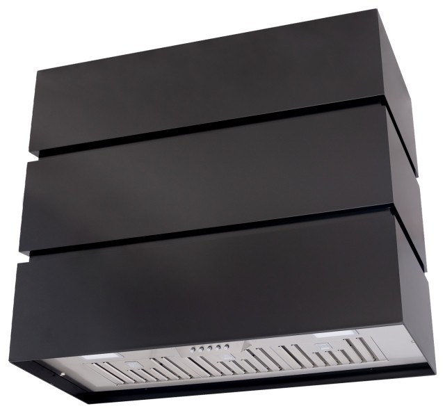 36"Stainless Steel Range Hood 3 Stacks Modern Box Kitchen Hood & Vent