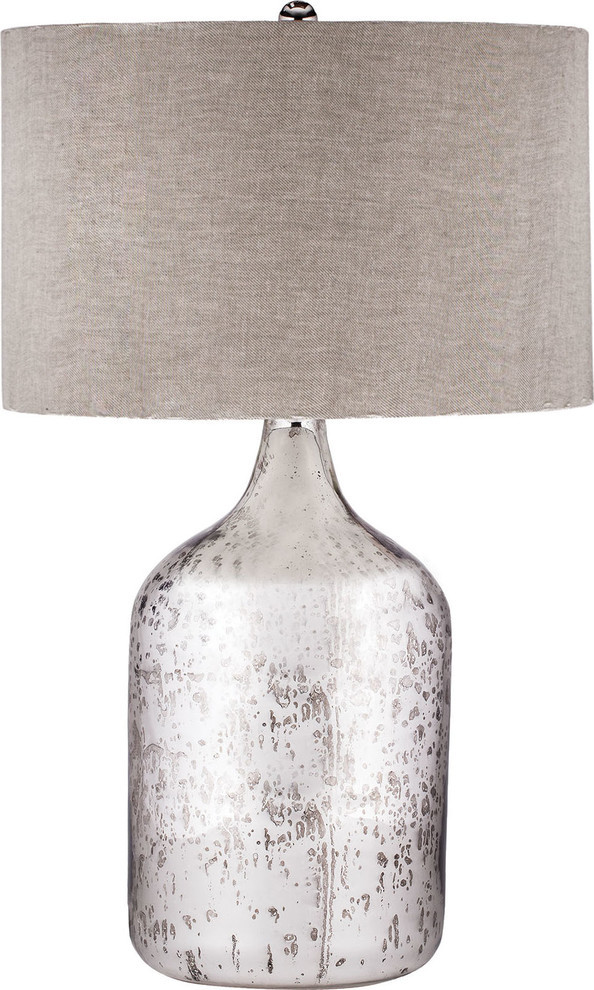 Tapered Mercury Glass Jug Lamp Transitional Table Lamps by