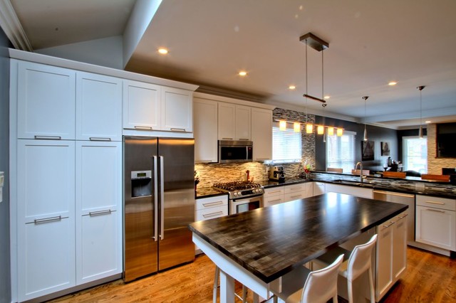 Butcher Block Island Counter contemporary-kitchen