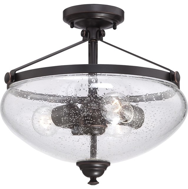 Nuvo Laurel 3 Light Semi Flush With Clear Seeded Glass Sudbury Nuvo Laurel 3 Light Semi Flush With Clear Seeded Glass Sudbury Bronze 60 5544 Traditional Mount Ceiling Lighting By Freely