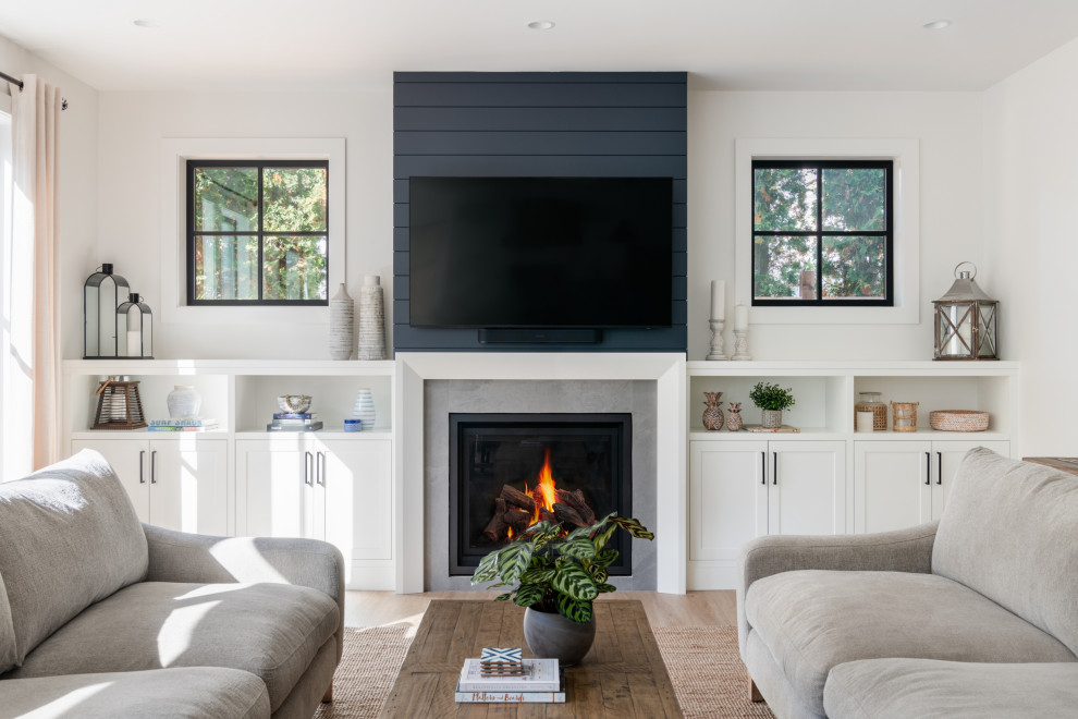 Inspiration for a coastal living room remodel in Vancouver