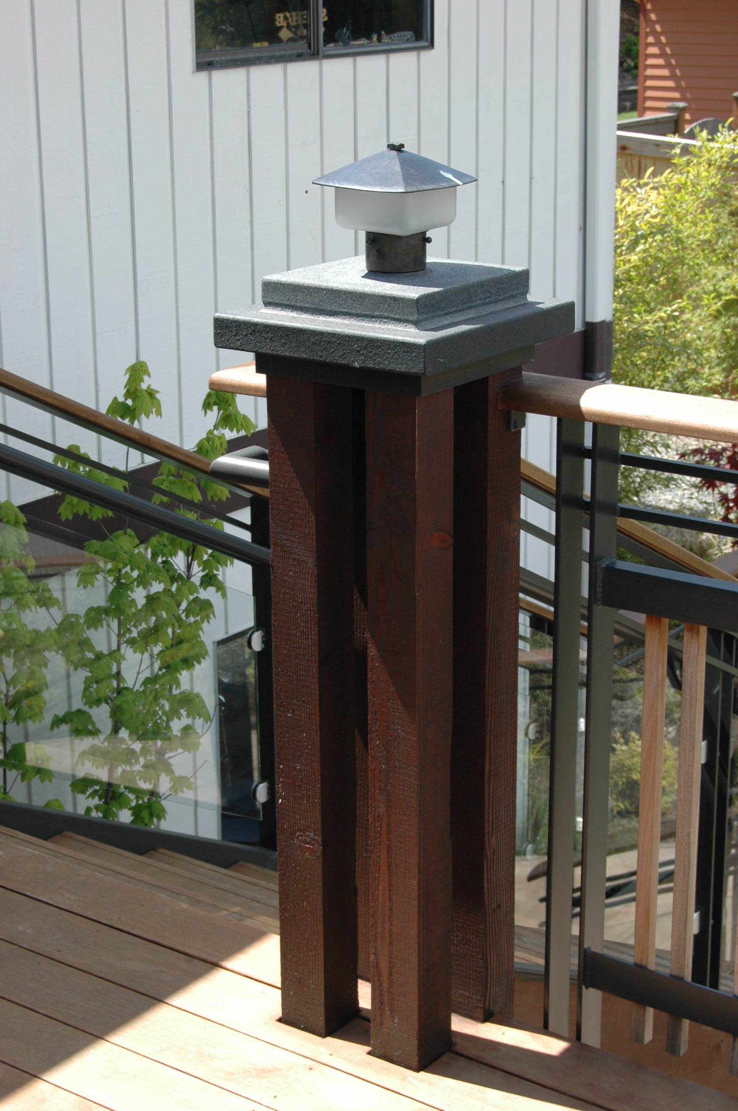 Expressed structure - railing post with lighting