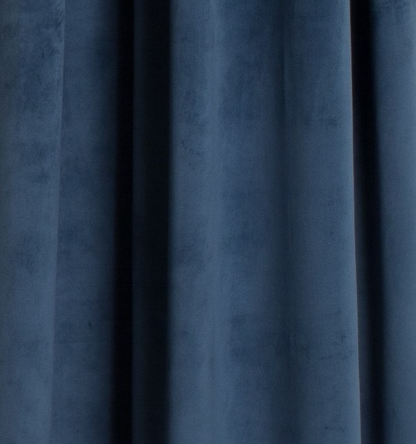 Milan Lapis Blue Velvet Pinch Pleat, Royal Blue Velvet Pencil Pleat Curtains