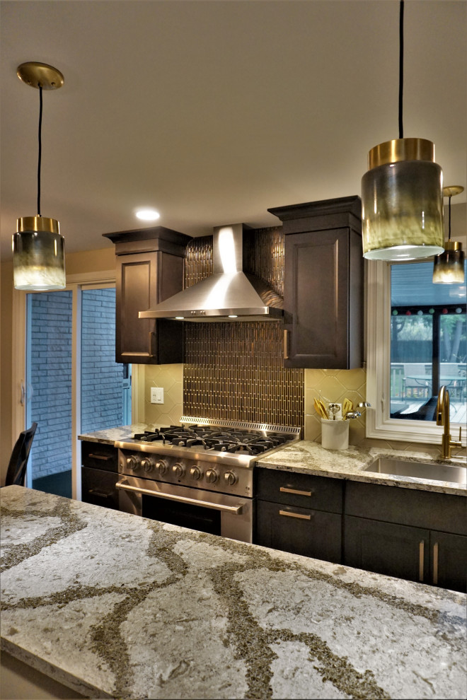 Example of a transitional home design design in New York