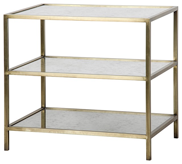 30 Set Of Two Side Table Night Stand Metal Antique Mirror Brass 3 Table Night Stand Metal Antique Mirror