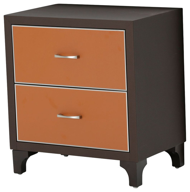Aico 21 Cosmopolitan 2Drawer Nightstand, Orange/Umber 9029040812