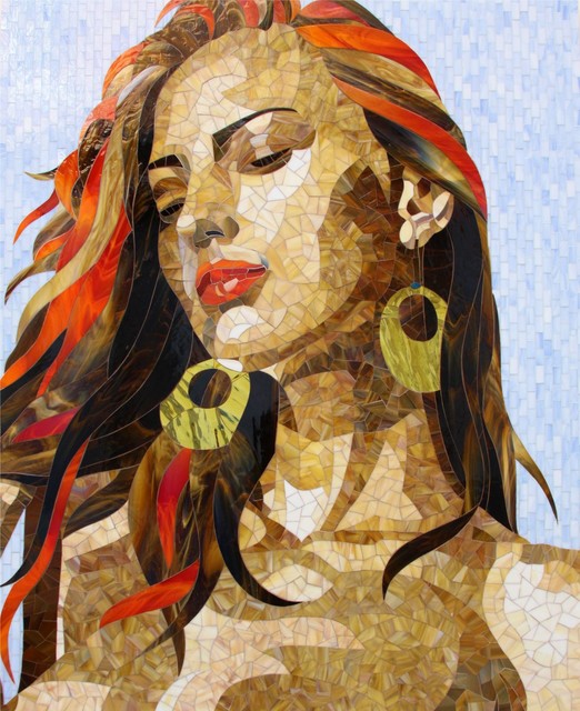 Glass Mosaic Portrait Mixed Media Art by Gerald Davidson